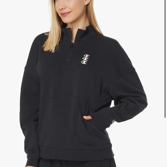 Champion Campus Terry Quarter Zip Pullover Sweatshirt - Picture 1 of 6